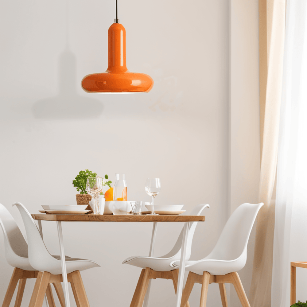 Pendant Lamp Retro Bauhaus Style with Rounded Shade and Adjustable Height