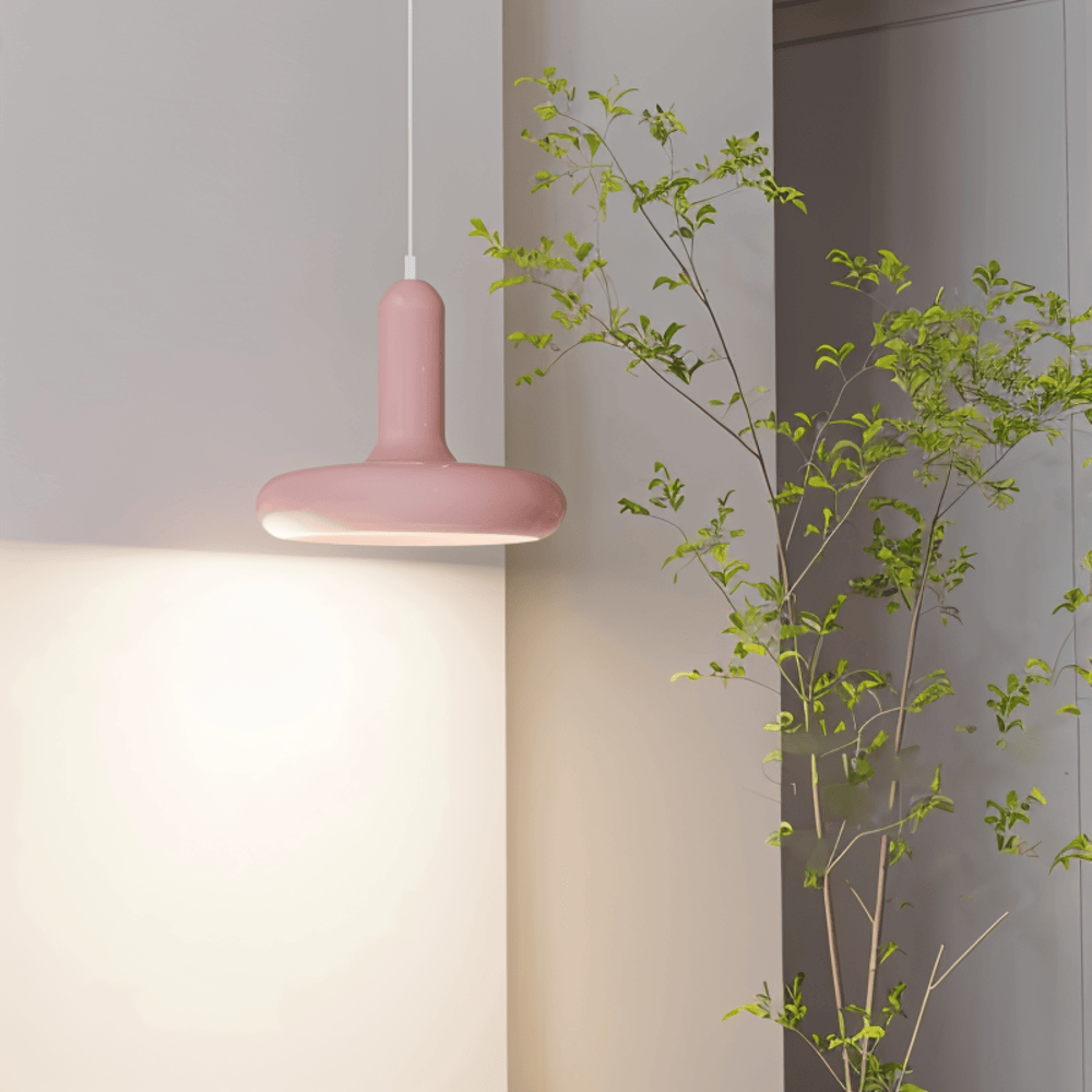 Pendant Lamp Retro Bauhaus Style with Rounded Shade and Adjustable Height