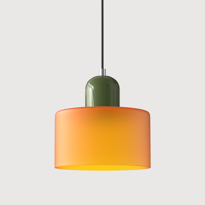 Pendant Lamp Retro Bauhaus with Round Glass Shade and Adjustable Cord