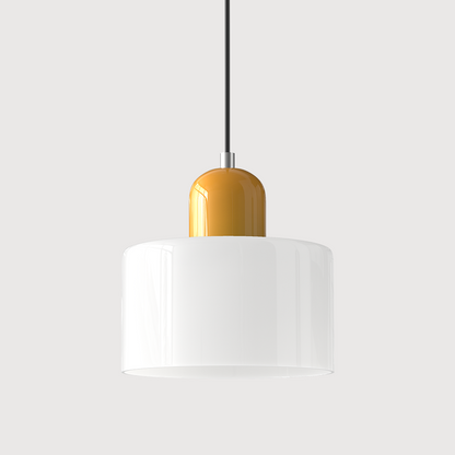 Pendant Lamp Retro Bauhaus with Round Glass Shade and Adjustable Cord