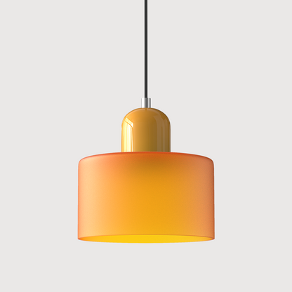 Pendant Lamp Retro Bauhaus with Round Glass Shade and Adjustable Cord