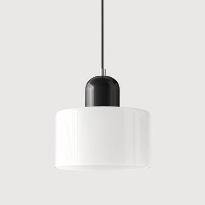 Pendant Lamp Retro Bauhaus with Round Glass Shade and Adjustable Cord