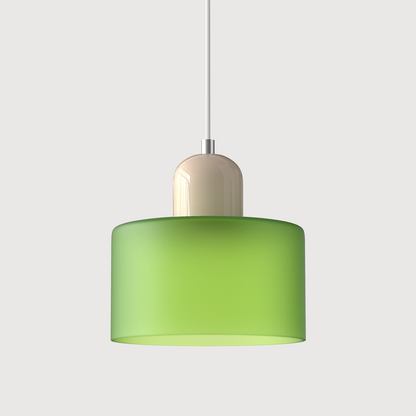Pendant Lamp Retro Bauhaus with Round Glass Shade and Adjustable Cord
