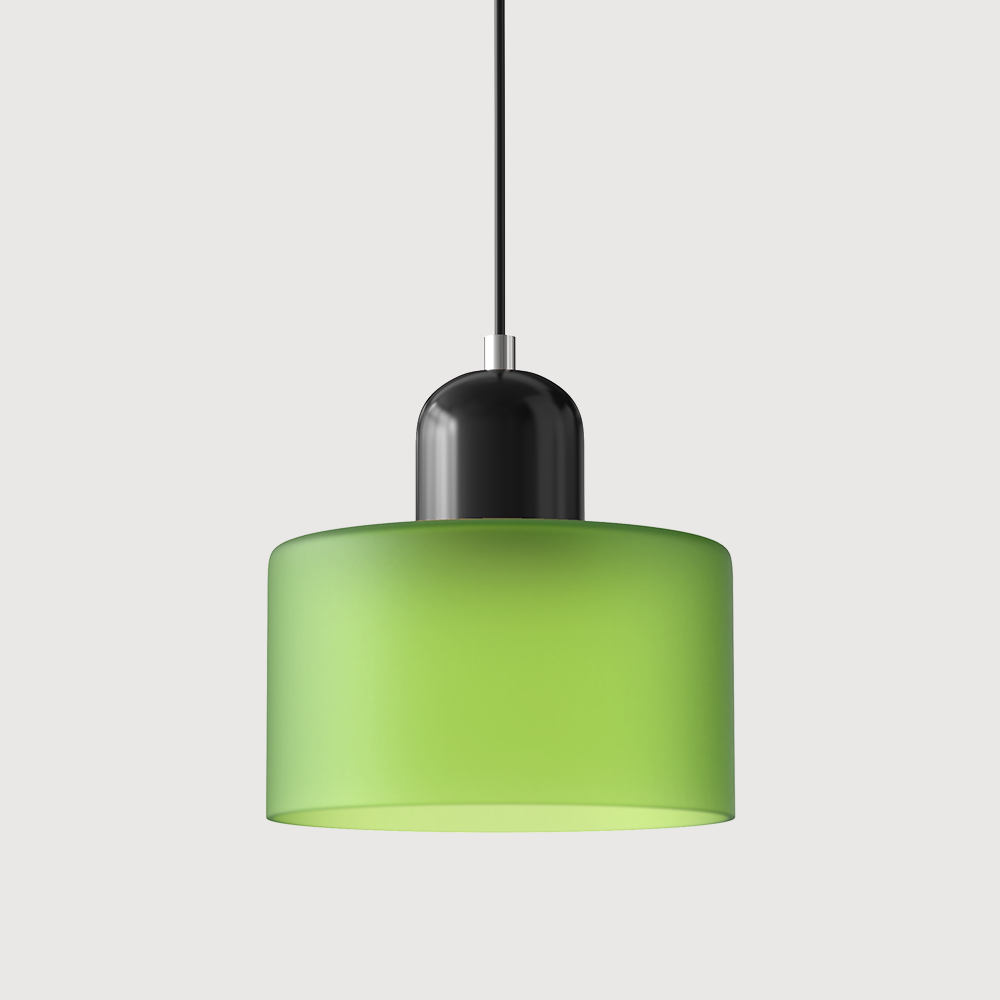 Pendant Lamp Retro Bauhaus with Round Glass Shade and Adjustable Cord