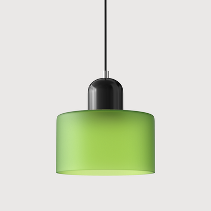 Pendant Lamp Retro Bauhaus with Round Glass Shade and Adjustable Cord