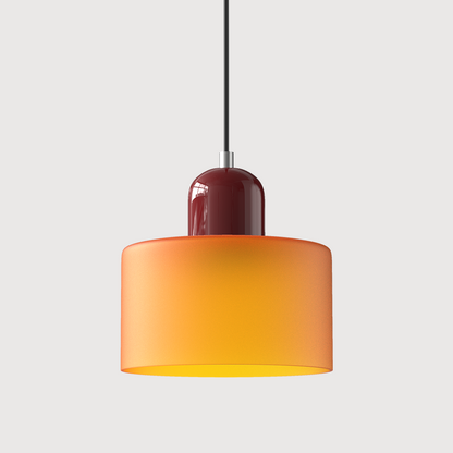 Pendant Lamp Retro Bauhaus with Round Glass Shade and Adjustable Cord