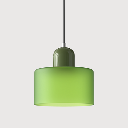 Pendant Lamp Retro Bauhaus with Round Glass Shade and Adjustable Cord