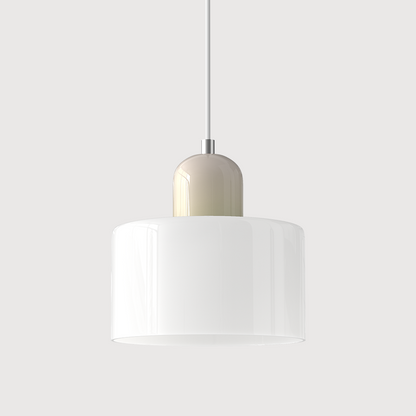 Pendant Lamp Retro Bauhaus with Round Glass Shade and Adjustable Cord