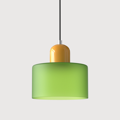 Pendant Lamp Retro Bauhaus with Round Glass Shade and Adjustable Cord