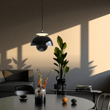 Pendant Lamp Scandinavian Retro with Dome Shade and Glossy Finish
