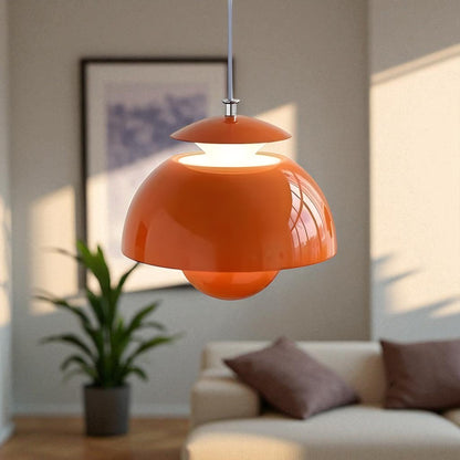 Pendant Lamp Scandinavian Retro with Dome Shade and Glossy Finish