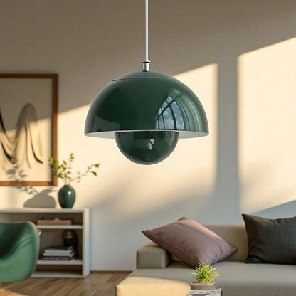 Pendant Lamp Scandinavian Retro with Dome Shade and Glossy Finish