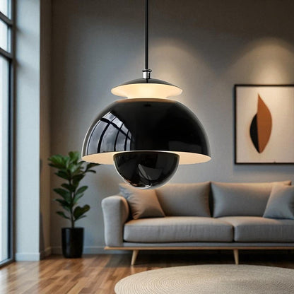 Pendant Lamp Scandinavian Retro with Dome Shade and Glossy Finish