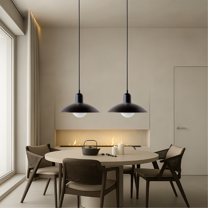 Pendant Lamp Scandinavian Style with Adjustable Height and Round Dome Shade