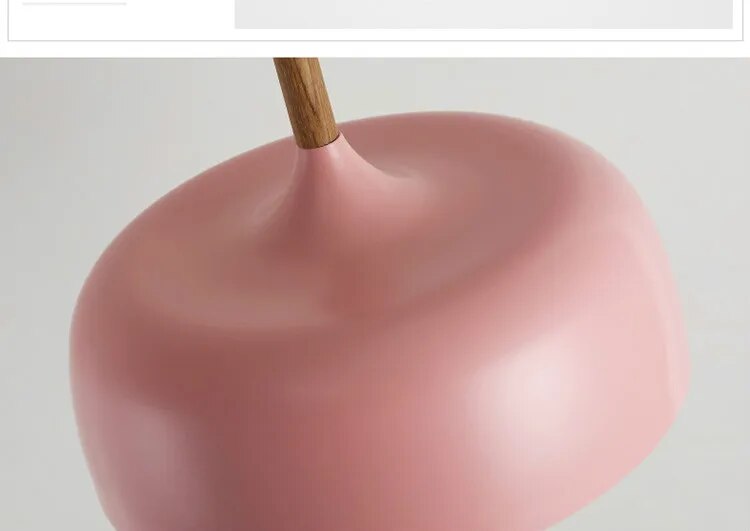 Pendant Lamp Scandinavian Style with Dome Shade and Wood Detail