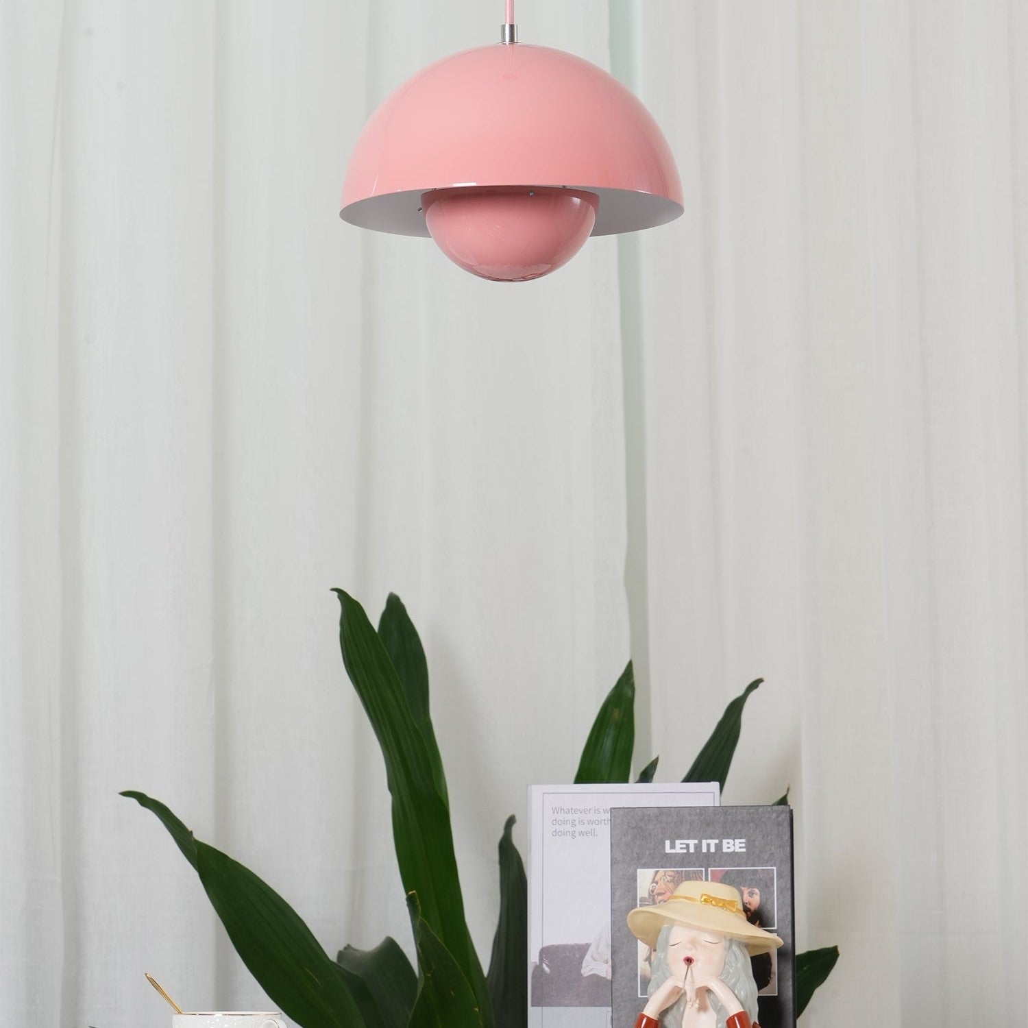 Pendant Lamp Scandinavian with Dome Shade and Adjustable Cable