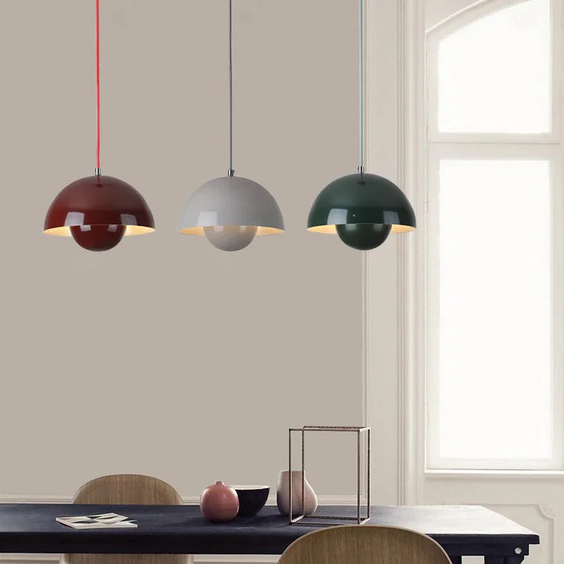Pendant Lamp Scandinavian with Dome Shade and Adjustable Cable