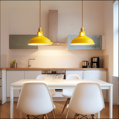 Pendant Lamp Scandinavian with Dome Shade and Brass Fitting