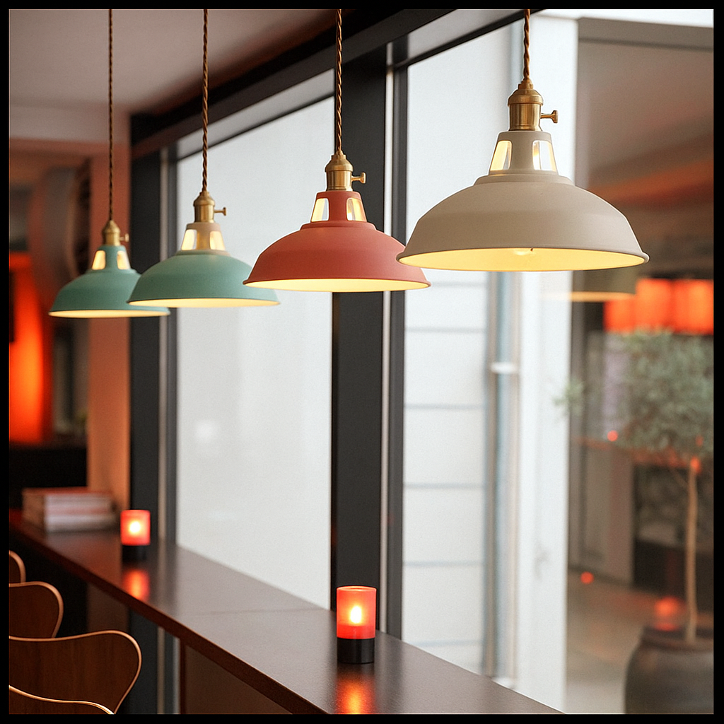 Pendant Lamp Scandinavian with Dome Shade and Brass Fitting