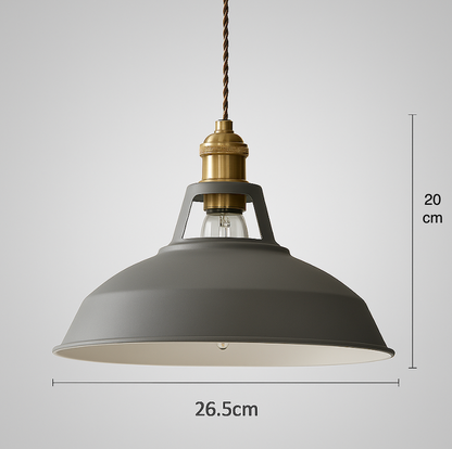 Pendant Lamp Scandinavian with Dome Shade and Brass Fitting