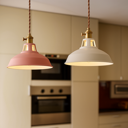 Pendant Lamp Scandinavian with Dome Shade and Brass Fitting