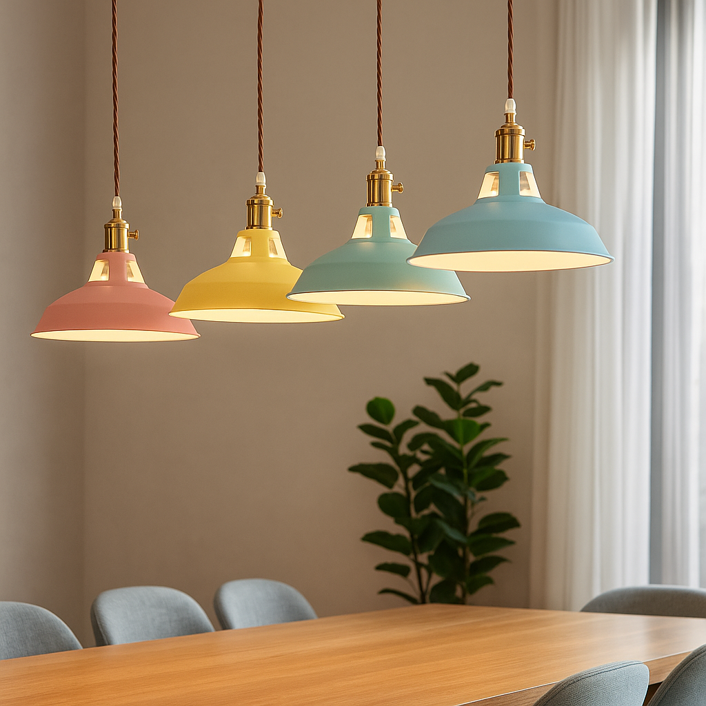 Pendant Lamp Scandinavian with Dome Shade and Brass Fitting