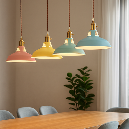 Pendant Lamp Scandinavian with Dome Shade and Brass Fitting