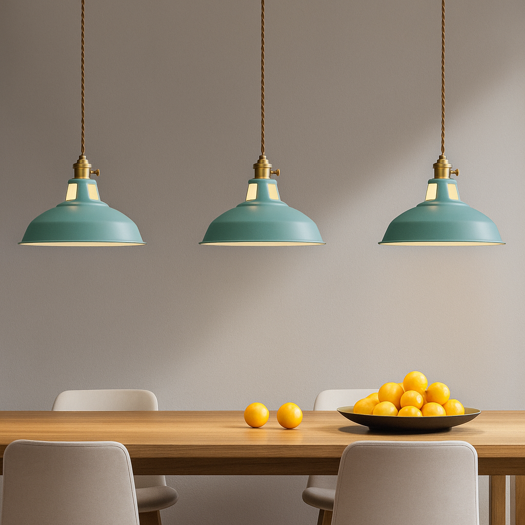 Pendant Lamp Scandinavian with Dome Shade and Brass Fitting