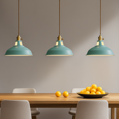 Pendant Lamp Scandinavian with Dome Shade and Brass Fitting
