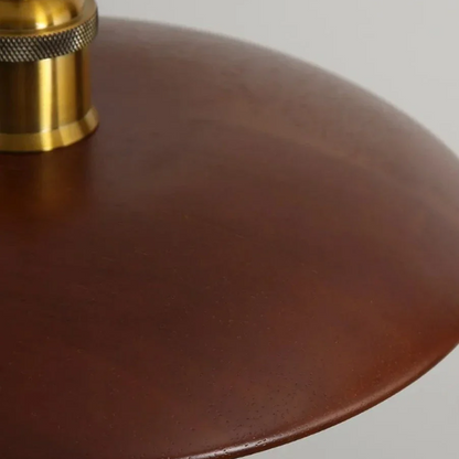 Pendant Lamp Scandinavian with Flat Wood Disc Shade and Adjustable Height