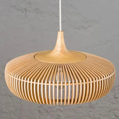 Pendant Lamp Scandinavian Wood Slat Shade with E27 Fitting