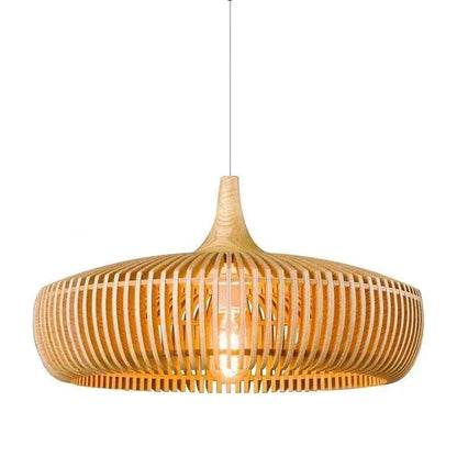Pendant Lamp Scandinavian Wood Slat Shade with E27 Fitting