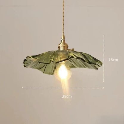 Pendant Lamp Vintage Floral Glass Shade with Brass Fitting