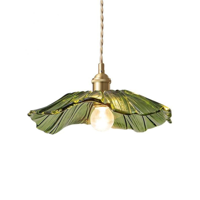 Pendant Lamp Vintage with Flower-Shaped Glass Shade