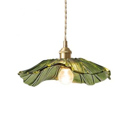 Pendant Lamp Vintage with Flower-Shaped Glass Shade