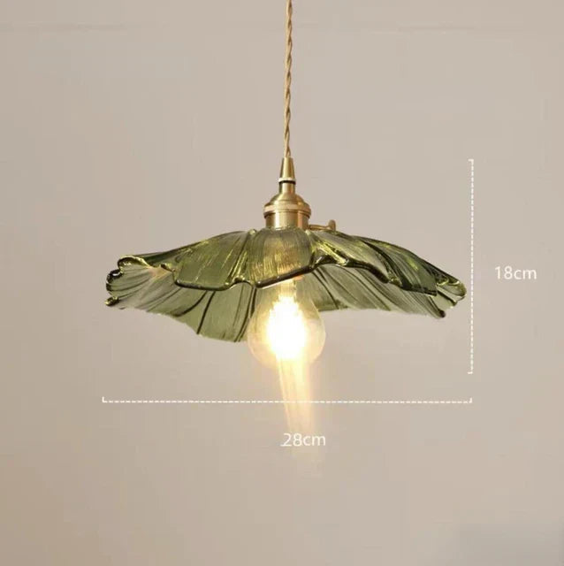Pendant Lamp Vintage with Flower-Shaped Glass Shade