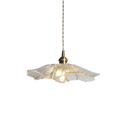 Pendant Lamp Vintage with Flower-Shaped Glass Shade