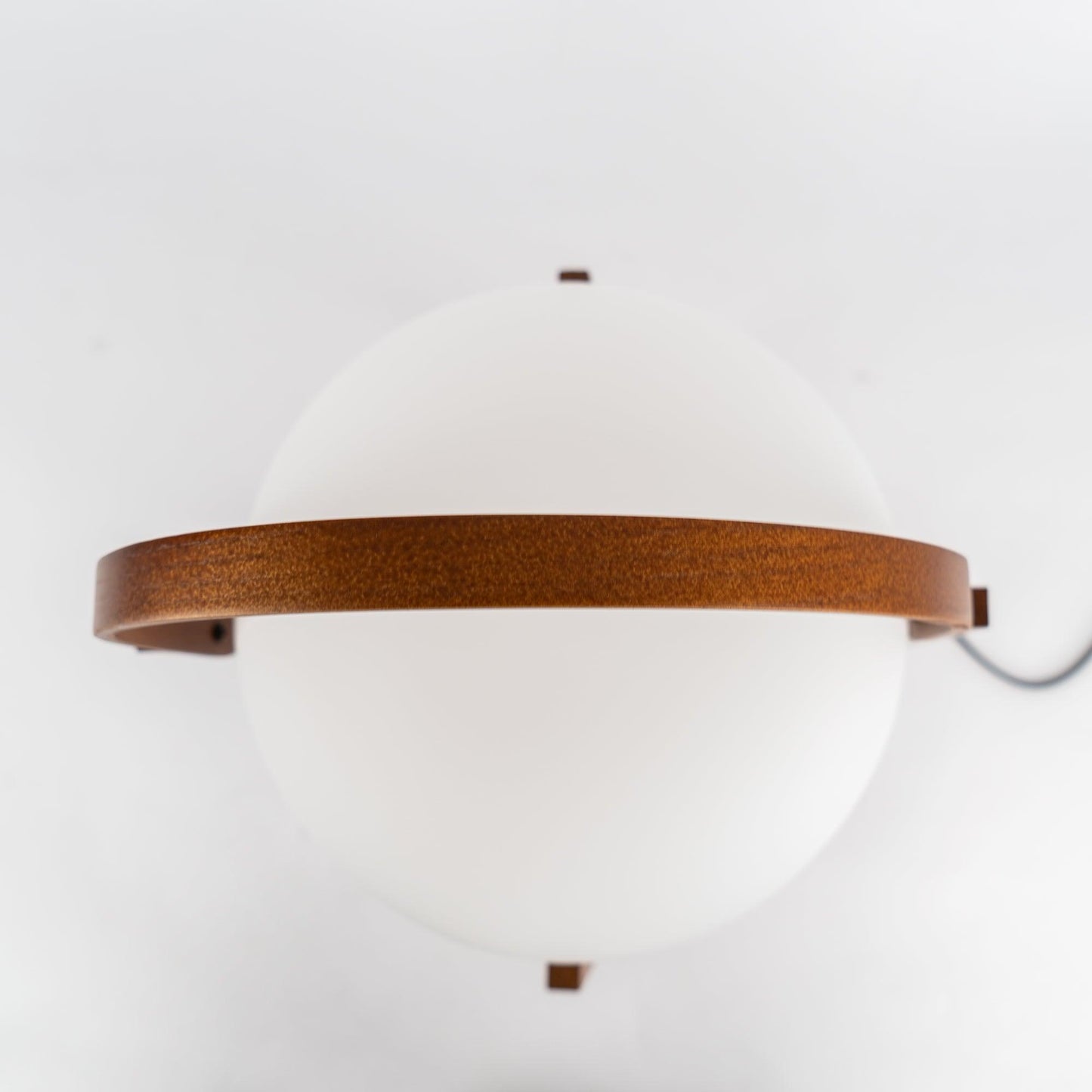 Portable Lantern Table Lamp Scandinavian with Wood Frame and Globe Glass Shade