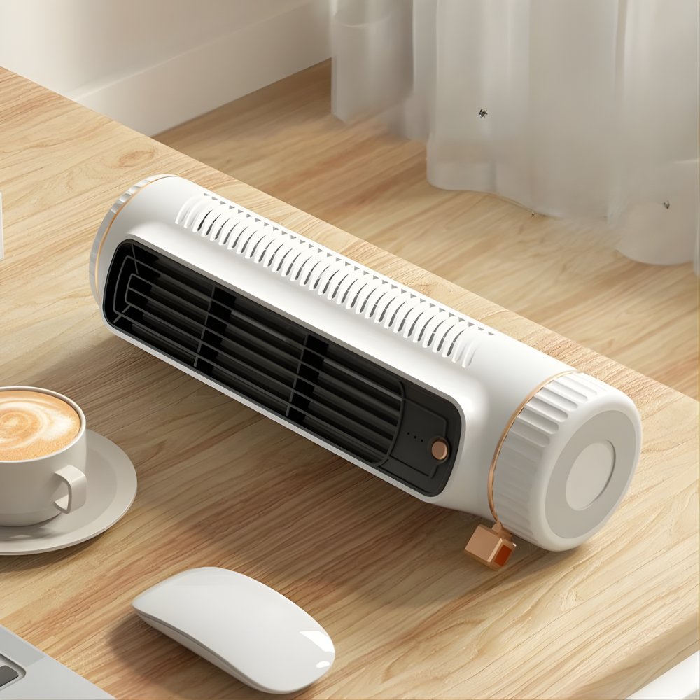 Portable Mini Tower Fan Bladeless Design with USB Power and Oscillation