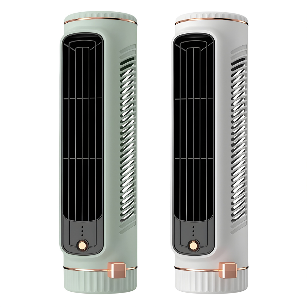 Portable Mini Tower Fan Bladeless Design with USB Power and Oscillation