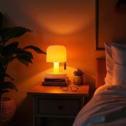 Portable Table Lamp Minimalist Mushroom Shape with USB Rechargeable Battery