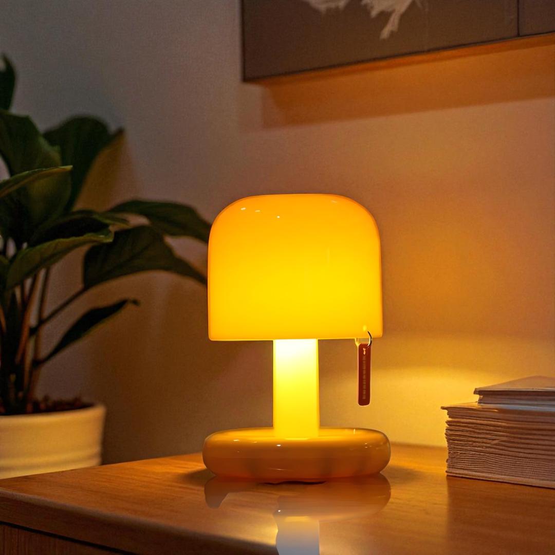 Portable Table Lamp Minimalist Mushroom Shape with USB Rechargeable Battery