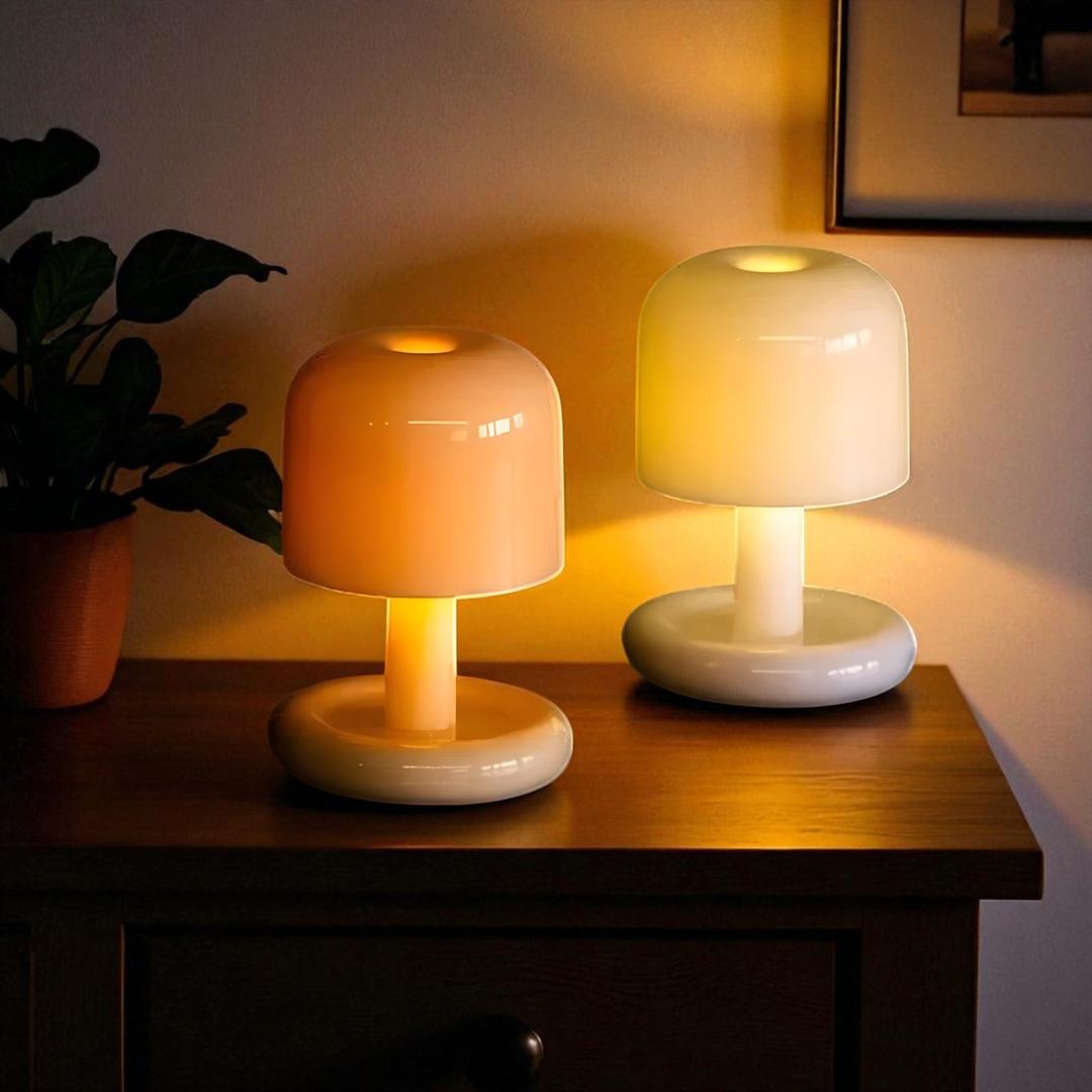 Portable Table Lamp Minimalist Mushroom Shape with USB Rechargeable Battery