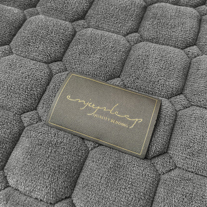 Quilted Bedspread with Square Texture Pattern and Pillowcase Set