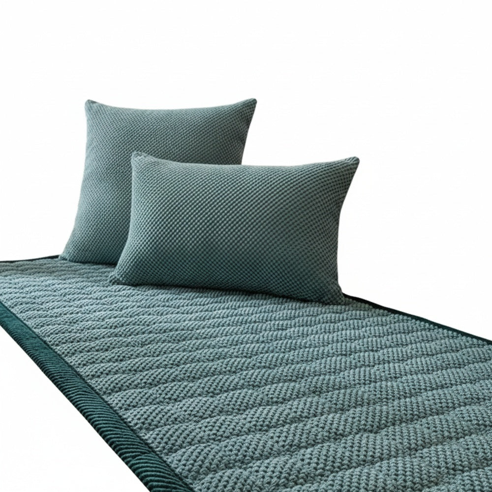 Quilted Seat Pad Cover for Sofa and Bed with Anti-Slip Base