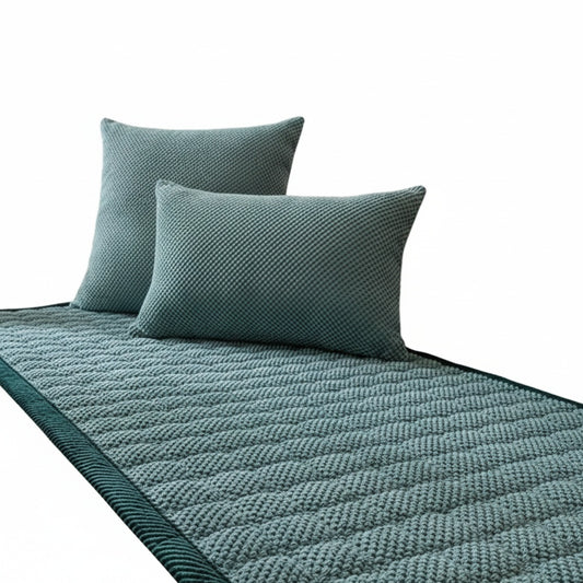 Quilted Seat Pad Cover for Sofa and Bed with Anti-Slip Base