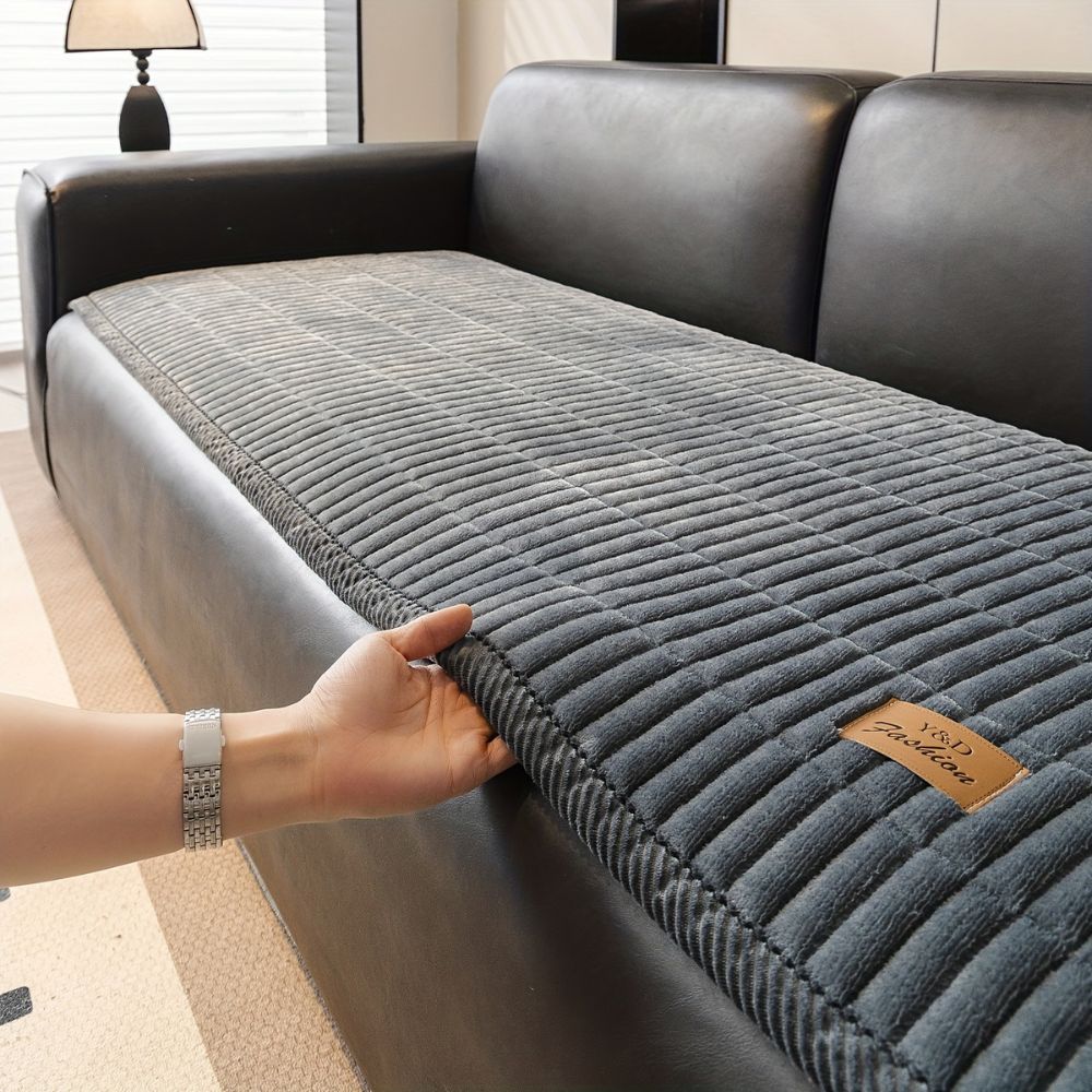 Quilted Sofa Seat Cover Protector with Non-Slip Backing for Pets and Daily Use