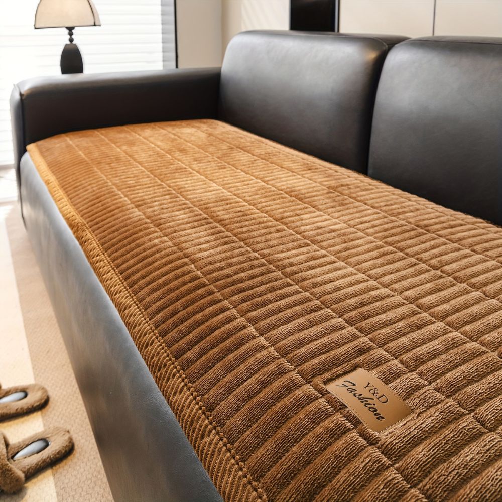 Quilted Sofa Seat Cover Protector with Non-Slip Backing for Pets and Daily Use