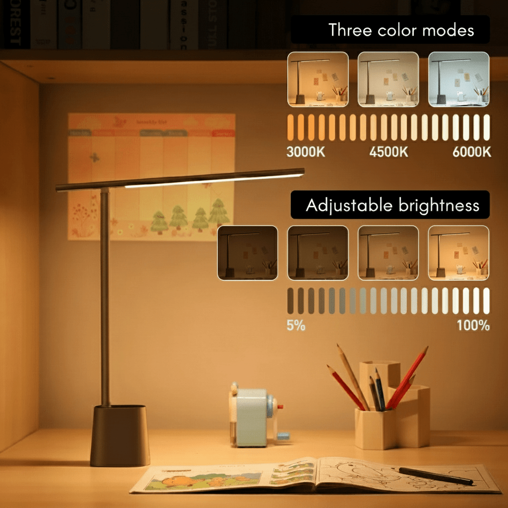 Rechargeable Foldable LED Desk Lamp with Slim Bar Light
