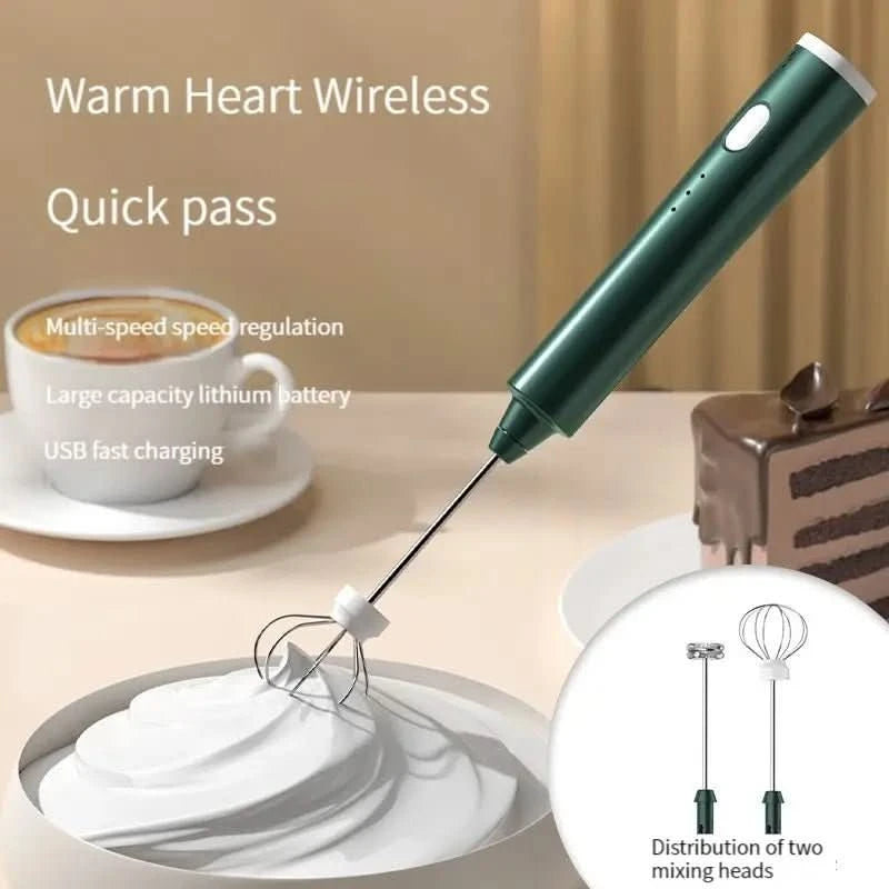 Rechargeable Mini Hand Mixer with Two Mixing Attachments